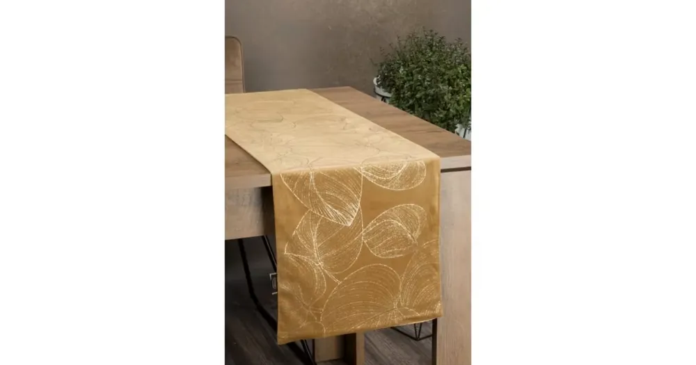 Nízká Cena Sametový běhoun na stůl Blink16 35 × 180 cm - hořčicový