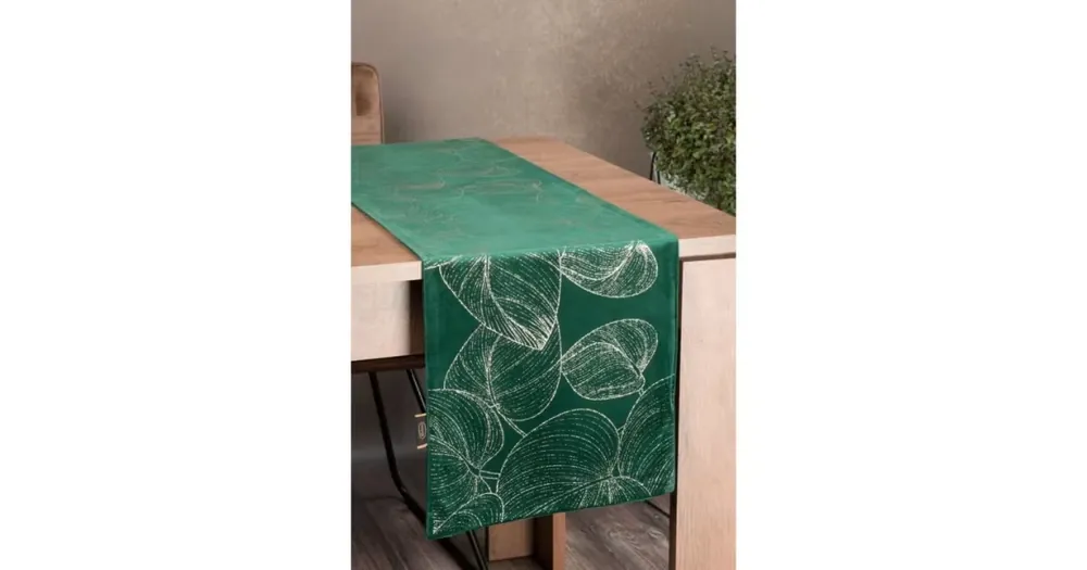 Ihned K Objednání Sametový běhoun na stůl Blink16 35 × 180 cm - zelená