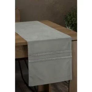 Rychlé Dodání Sametový běhoun na stůl Glen 35 × 180 cm - šedý