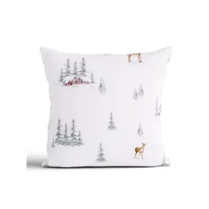 Sleva Vánoční bavlněný povlak na polštářek Renforcé 40 x 40 cm - Zimní les