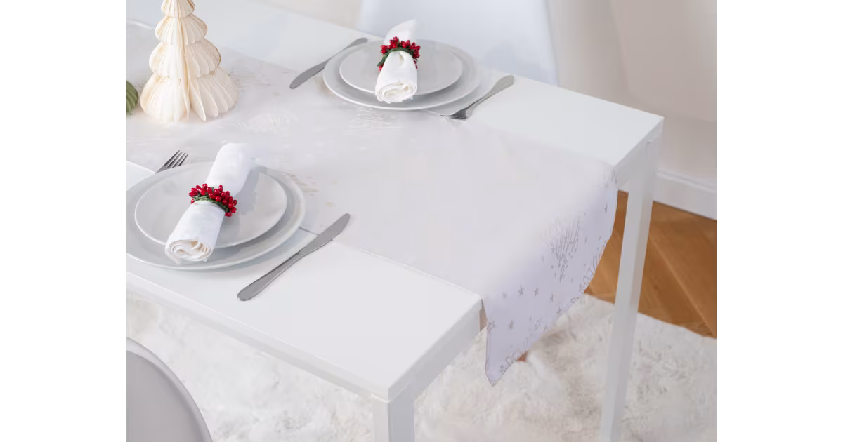 Nízká Cena Vánoční běhoun 40 × 140 cm – Zlatý stromeček