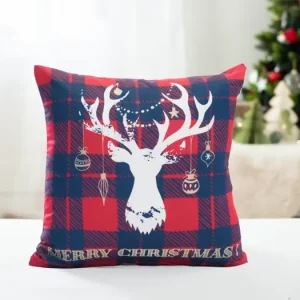 Vánoční povlak na polštář 40 × 40 cm - Jelen s baňkami Koupit Online