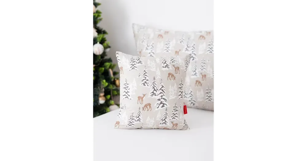 Vysoce Kvalitní Vánoční povlak na polštář 40 × 40 cm - Srnky v lese