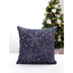 Super Cena Vánoční povlak na polštář 40 × 40 cm - Vločka s Perlami
