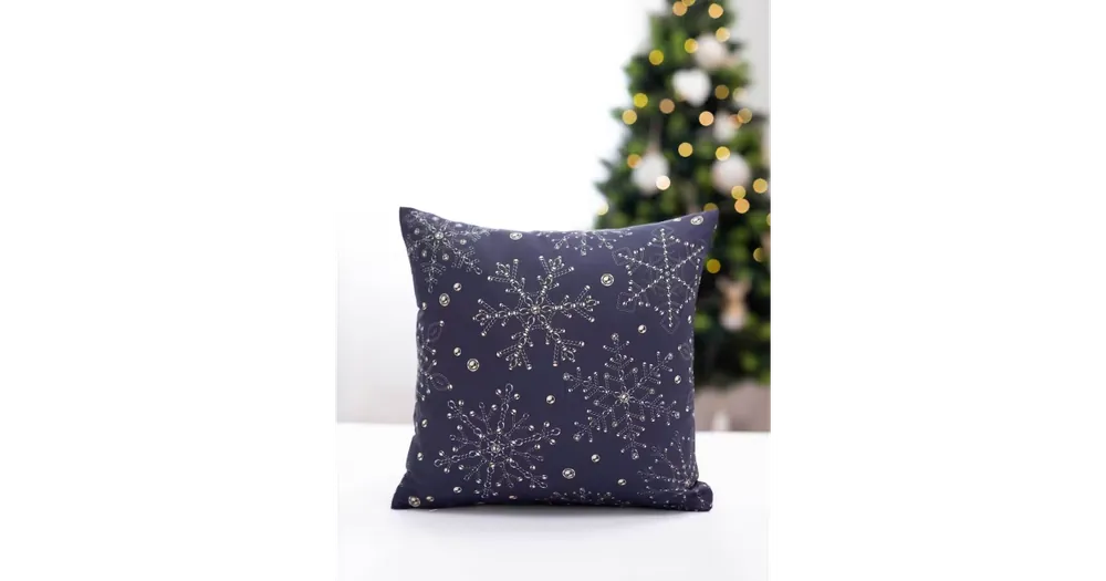 Super Cena Vánoční povlak na polštář 40 × 40 cm - Vločka s Perlami