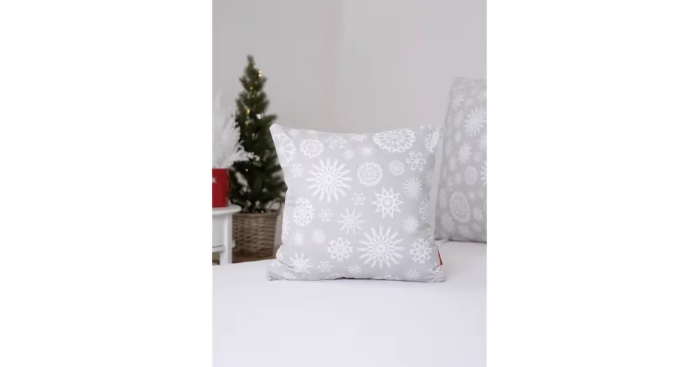 Cenový Hit Vánoční povlak na polštář 40 × 40 cm - Vločky šedé