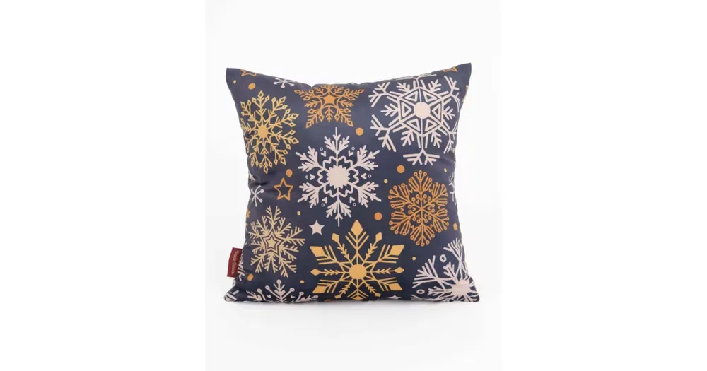 Cenově Výhodný Vánoční povlak na polštář Velvet 40 x 40 cm - Mrazivé vločky modré