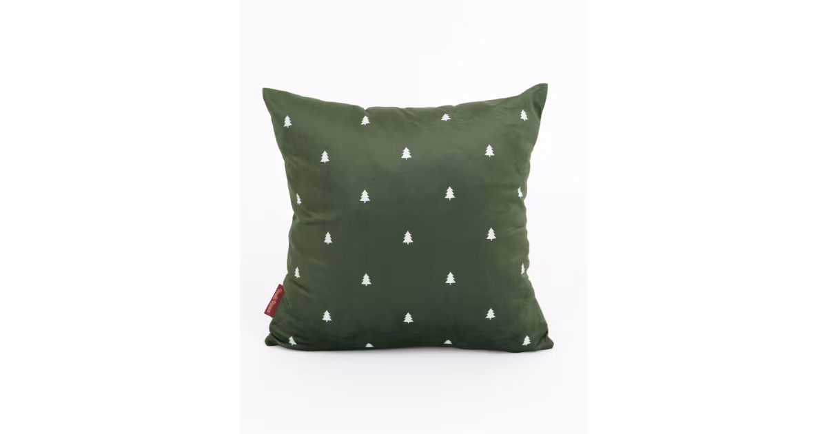 Koupit Online Vánoční povlak na polštář Velvet 40 x 40 cm - Vánoční pohoda zelená