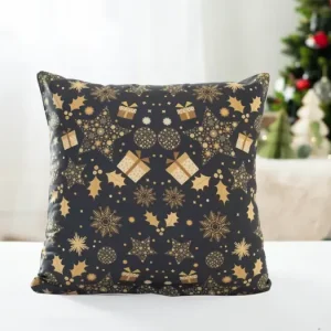 Vánoční povlak na polštářek 40 × 40 cm – Vánoční nálada černý Nejprodávanější