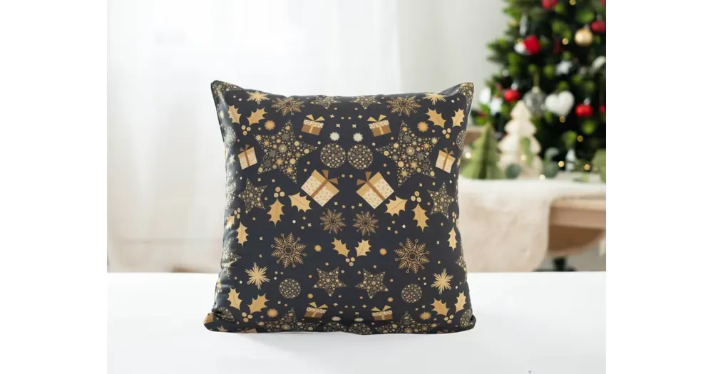 Vánoční povlak na polštářek 40 × 40 cm – Vánoční nálada černý Nejprodávanější