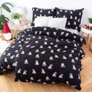 Prodloužené bavlněné povlečení Renforcé - Mopsík Vysoce Kvalitní