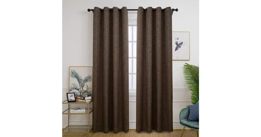 Zatemňovací závěsy Mateo tmavě hnědá – 135 × 250 cm (2 ks) Ověřený