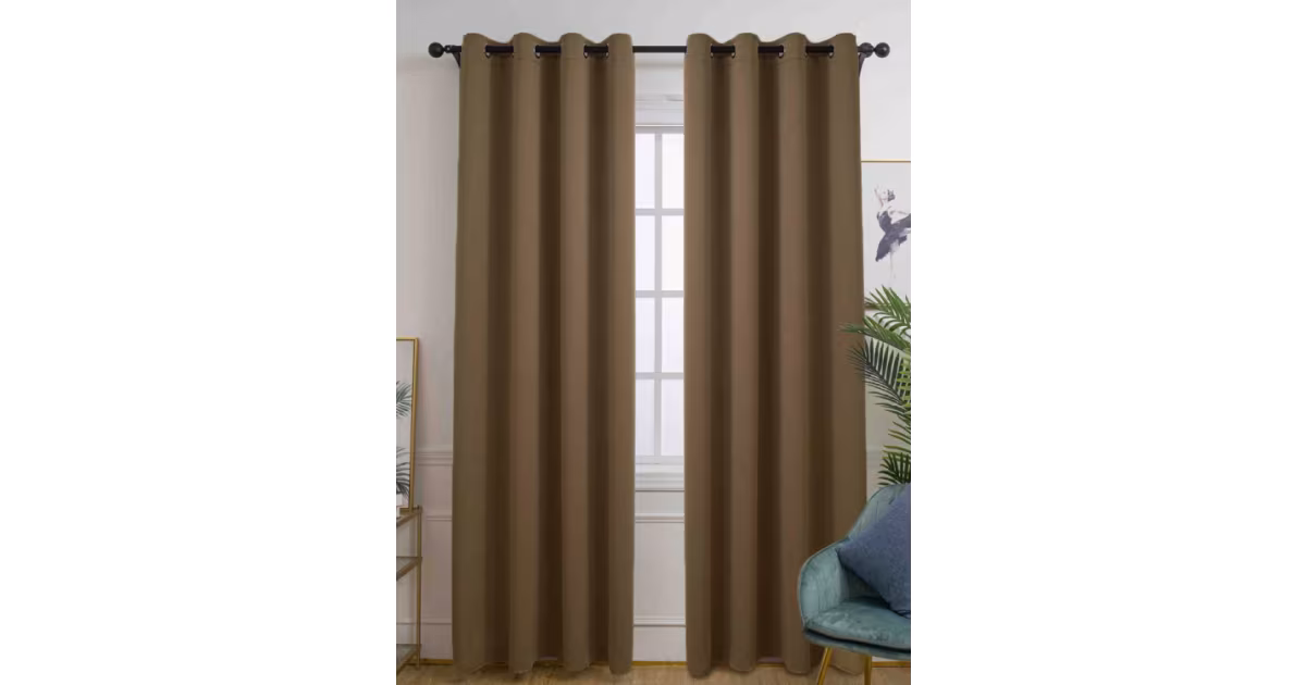 Zatemňovací závěsy Stefano hnědá – 140 × 160 cm (2 ks) Časově Omezené