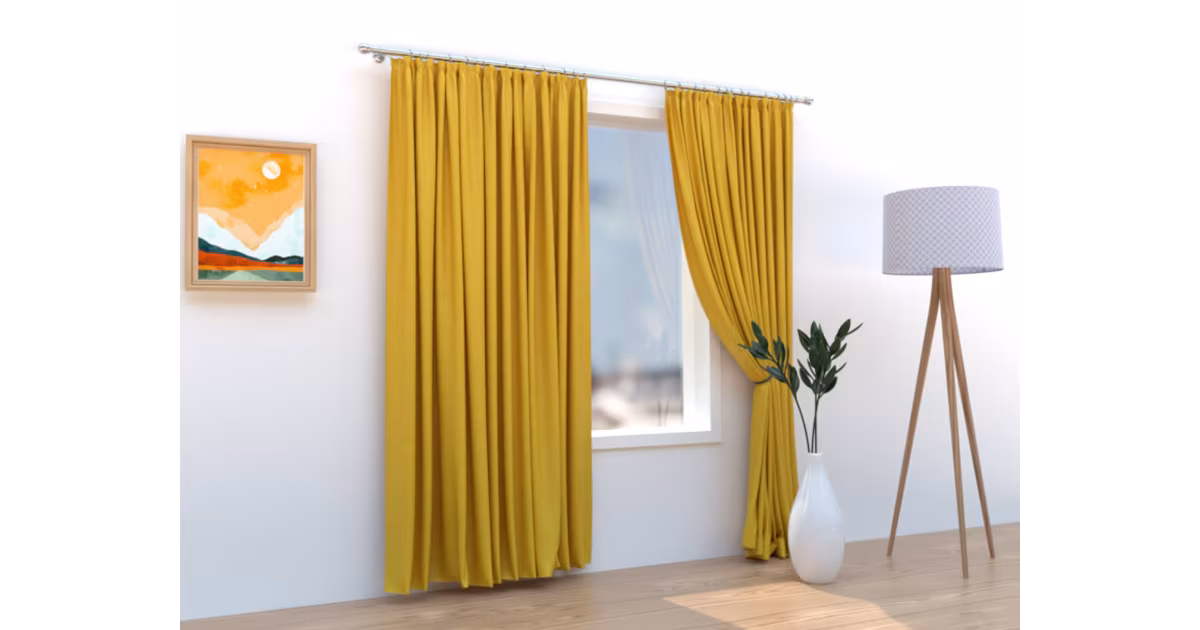 Novinka Zatemňovací závěsy Velvet hořčicová – 140 × 180 cm (2 ks)