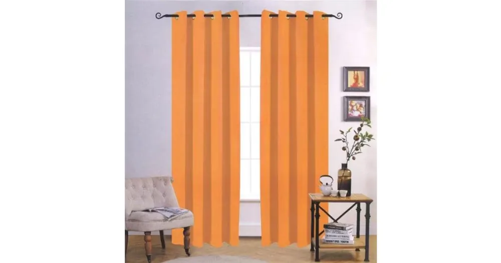 Vrácení Zdarma Závěsy Myron 145 × 250 cm – oranžové (2 ks)