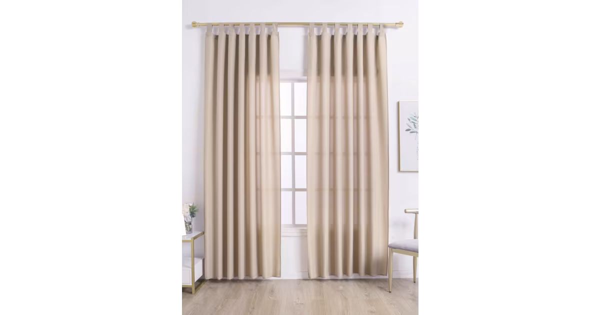 Cenově Výhodný Závěsy s poutky 140 × 250 cm – Oscar cappuccino (2 ks)