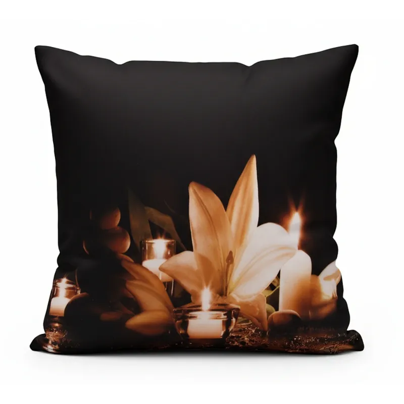 Výhodná Nabídka Polštář LILIE 40x40 cm fototisk motiv lilie se svíčkami MyBestHome