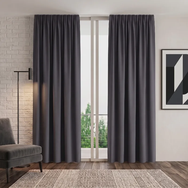 Dekorační závěs s řasící páskou 10 tmavě šedá 160x250 cm (cena za 1 kus) MyBestHome Pouze Dnes