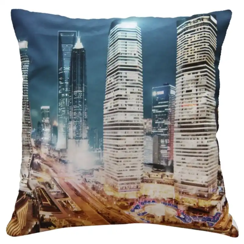 Polštář LIGHT CITY 40x40 cm fototisk motiv velkoměsta MyBestHome Přímo Od Výrobce