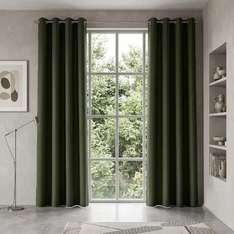 Dekorační dlouhý závěs s kroužky EASY TOP tmavě zelená 1x140x250 cm (cena za 1 kus) MyBestHome Hit Sezóny