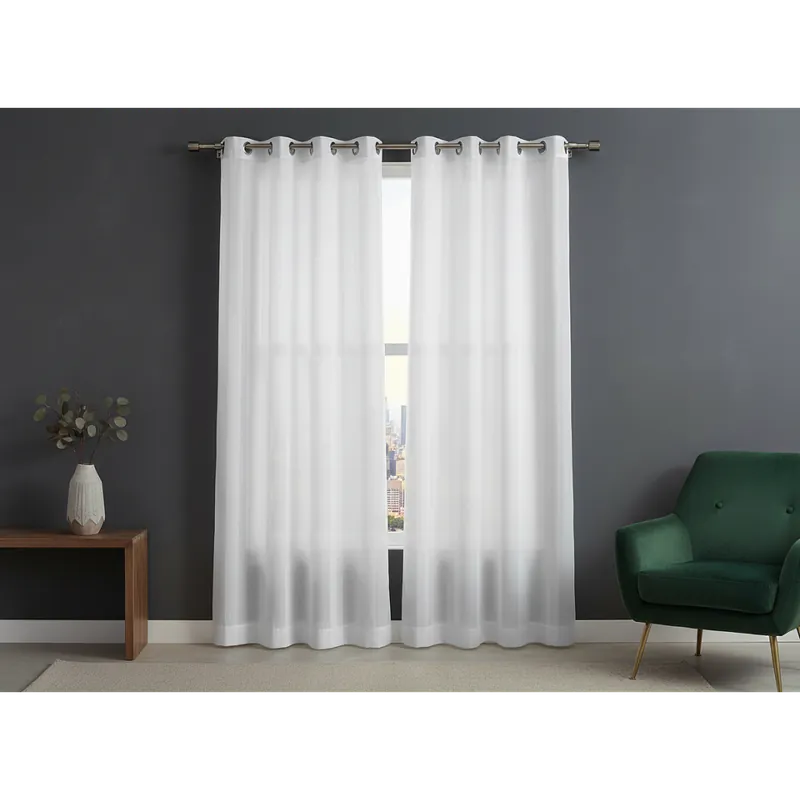 Dekorační vzorovana záclona s kroužky EKO bílá 140x250 cm (cena za 1 kus) MyBestHome Poslední Šance