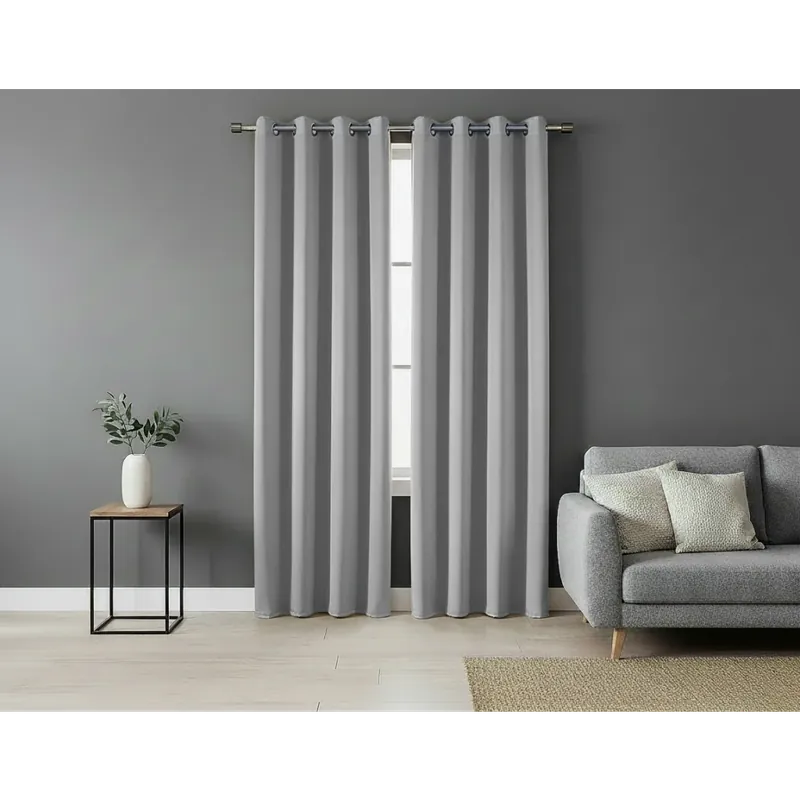 Jen Po Omezenou Doba Zatemňovací závěs s kroužky "BLACKOUT" SIERRA 135x250 cm šedá (cena za 1 kus) MyBestHome
