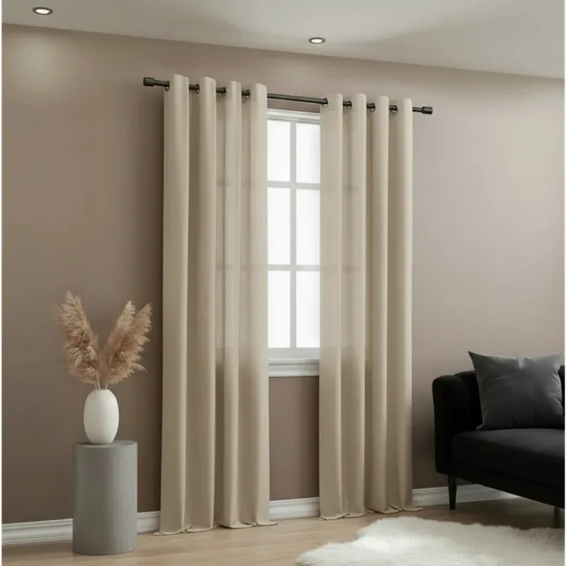 Originální Dekorační dlouhý jednobarevný závěs s kroužky EASY TOP cappuccino 1x140x250 cm (cena za 1 kus) MyBestHome