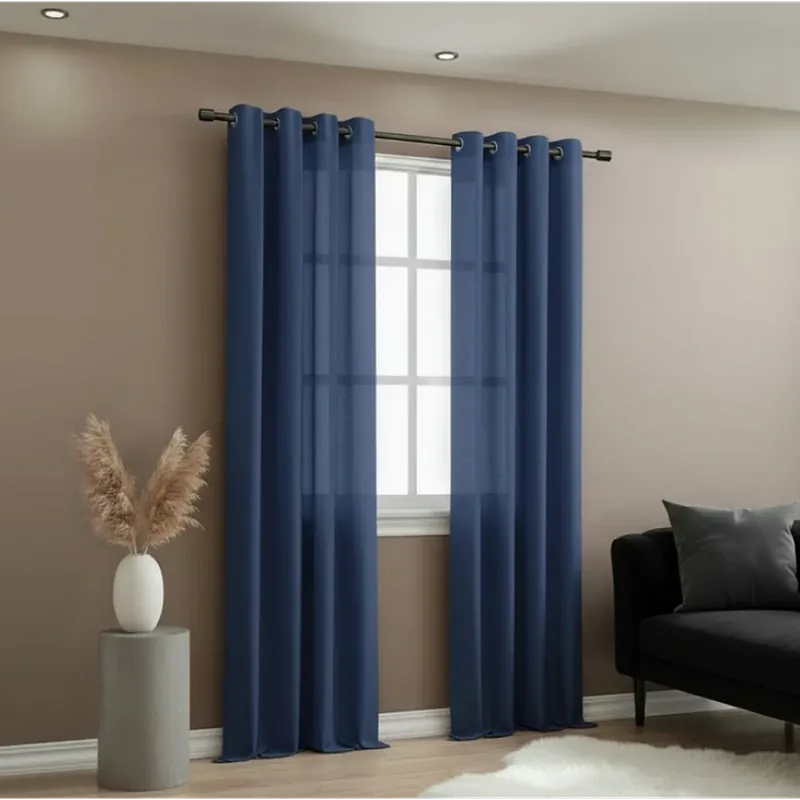 Dekorační dlouhý jednobarevný závěs s kroužky EASY TOP tmavě modrá 1x140x250 cm (cena za 1 kus) MyBestHome Rychlé Dodání