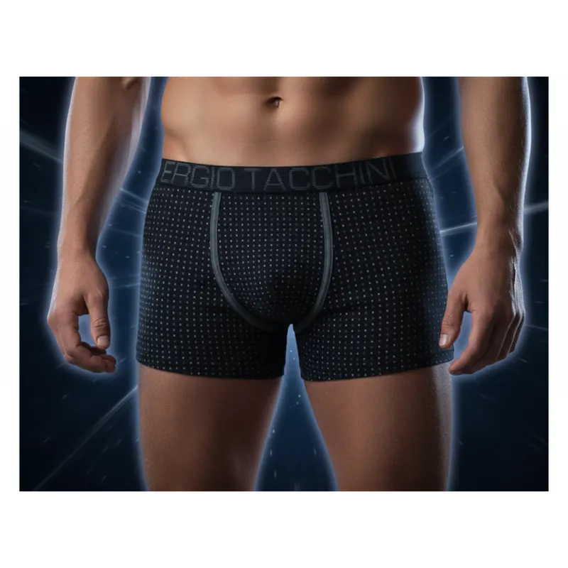 Pánské vzorované boxerky 18426 černá velikost M (50) Sergio Tacchini Výprodej