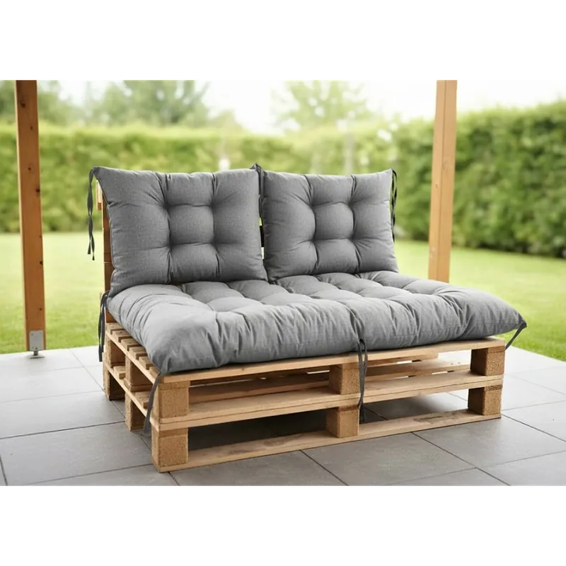 Paletové prošívané sezení MATTEO SET - sedák 120x80 cm, 2x opěrka 60x40 cm, šedá color 23, Mybesthome Jen Po Omezenou Doba