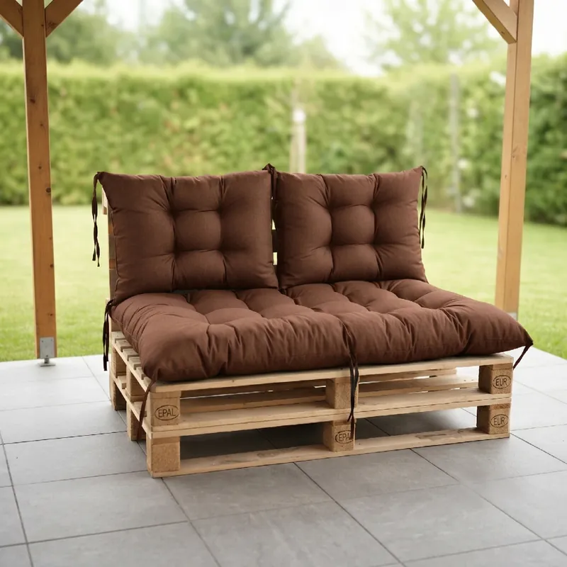 Paletové prošívané sezení MATTEO SET - sedák 120x80 cm, 2x opěrka 60x40 cm, hnědá color 22, Mybesthome Časově Omezené