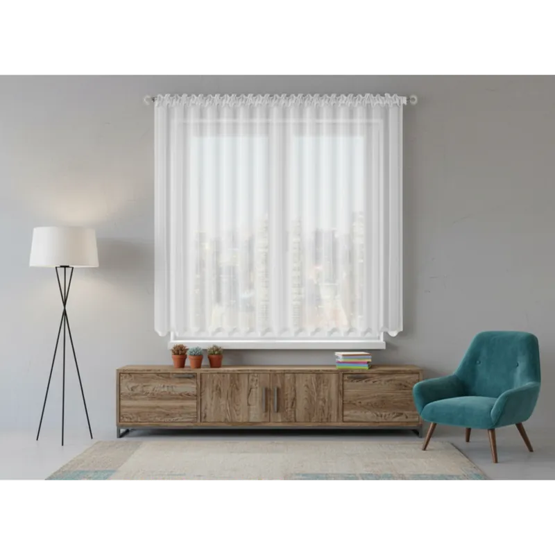 Poslední Šance Dekorační krátká záclona s řasící páskou CHRISTELL L-80 bílá 400x150 cm MyBestHome