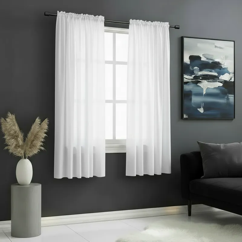 Ověřený Dekorační krátká voálová záclona s řasící páskou JULIA bílá 145x180 cm MyBestHome set 2 kusy Cena za 2 kusy v balení