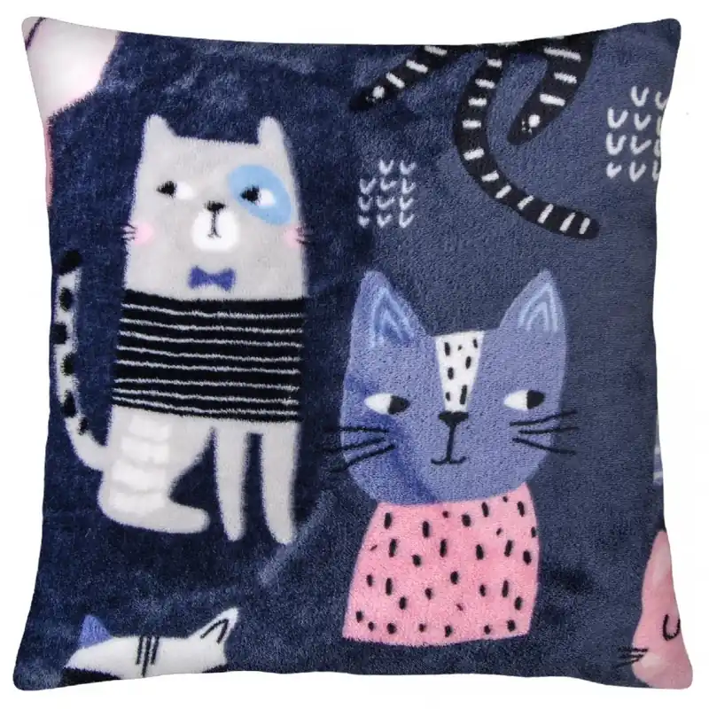 Dětský polštář CATS modrá 40x40 cm Dokud Zásoby Vydrží