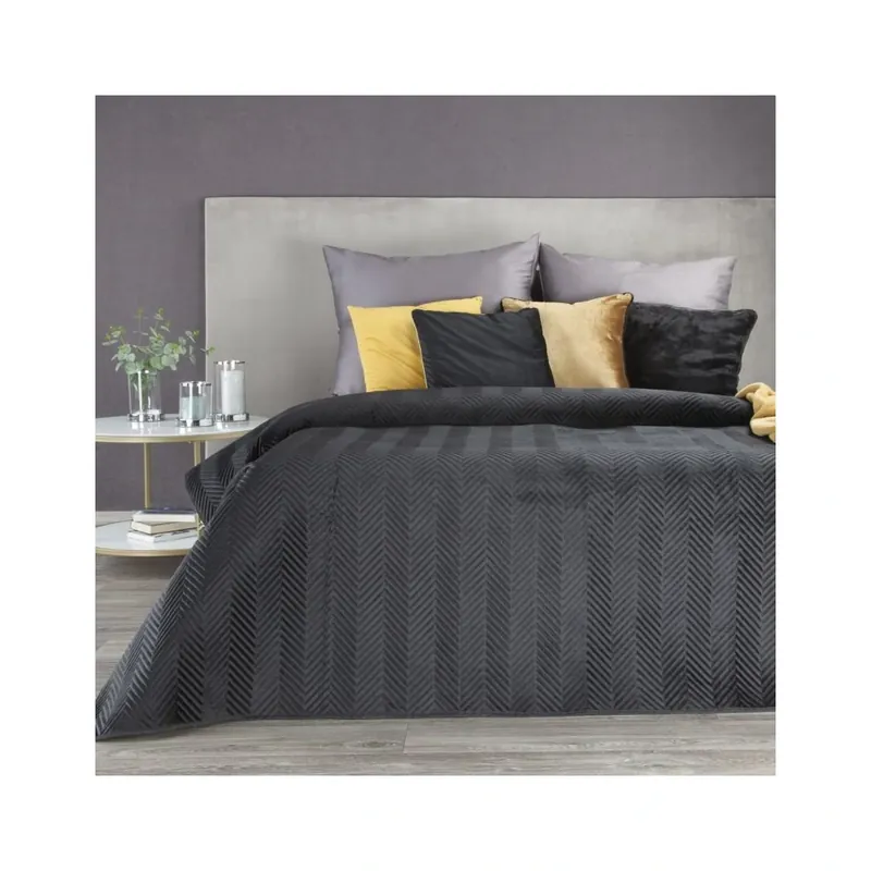 Vysoce Kvalitní Přehoz na postel LARISA 220x240 cm černá Mybesthome