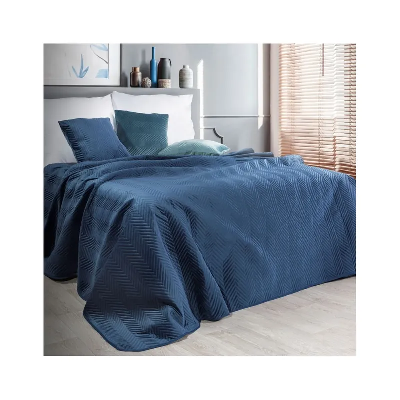 Speciální Cena Přehoz na postel LARISA 220x240 cm modrá Mybesthome