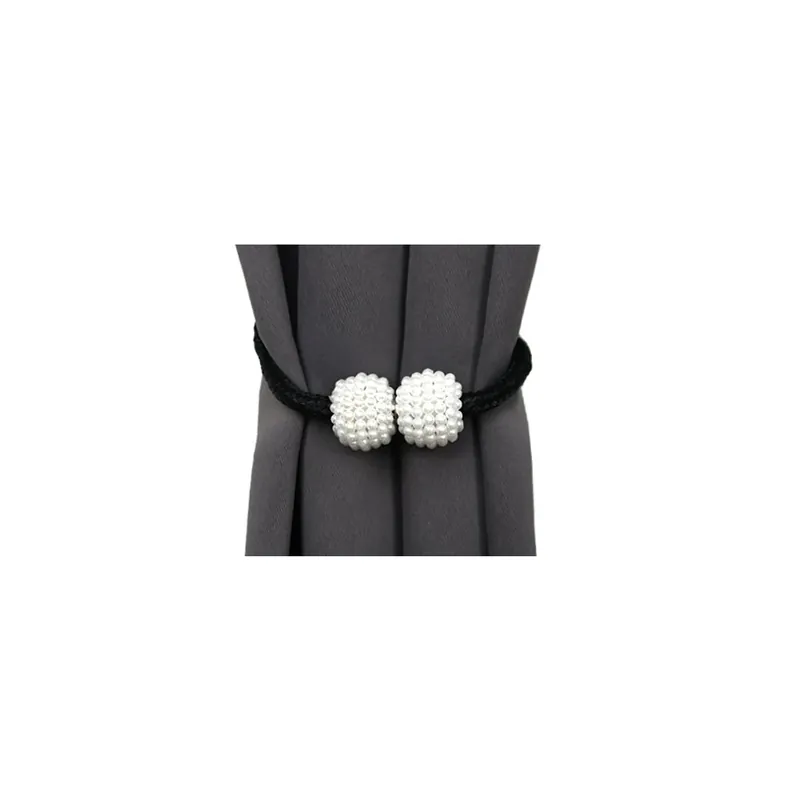 Top Prodej Dekorační ozdobná spona na záclony a závěsy s magnetem PEARLS, černá/krémová, Ø 3 cm (cena za 1 kus) Mybesthome