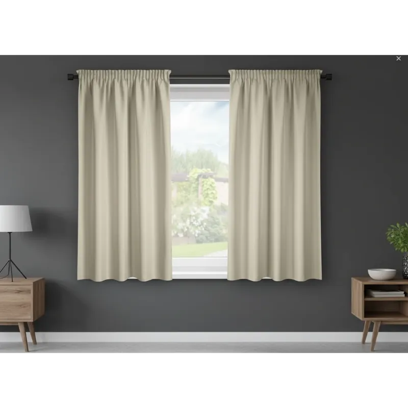 Dekorační krátký závěs s řasící páskou SAMARA světlá béžová 140x175 cm (cena za 1 kus) MyBestHome Top Prodej
