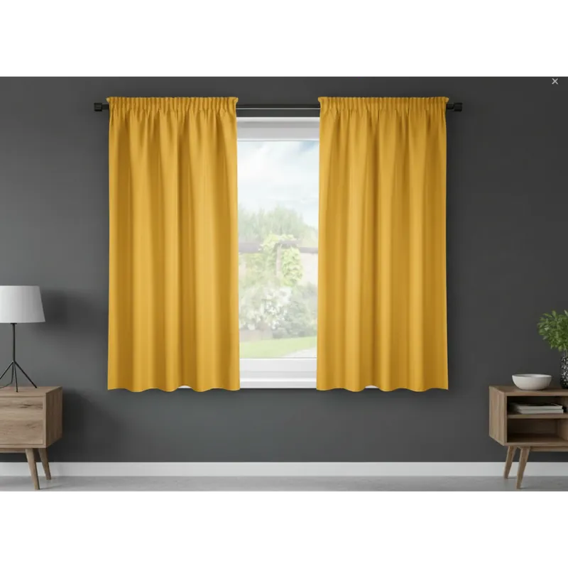 Dekorační krátký závěs s řasící páskou SAMARA mustard/hořčicová 140x175 cm (cena za 1 kus) MyBestHome Novinka