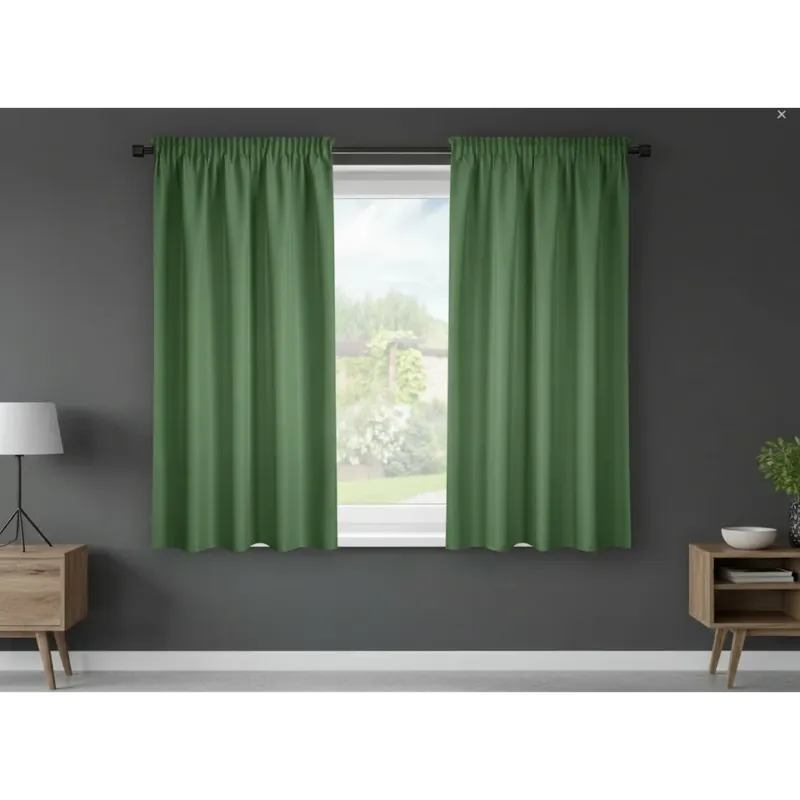 Koupit Online Dekorační krátký závěs s řasící páskou SAMARA zelená 140x175 cm (cena za 1 kus) MyBestHome