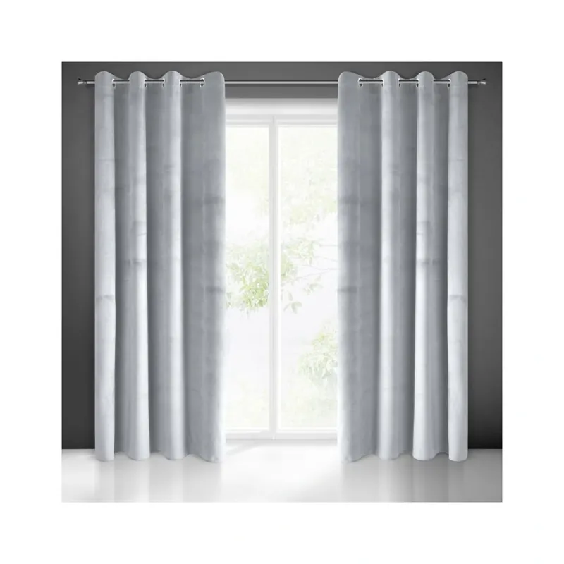 Dekorační velvet závěs s kroužky PIERRE CARDIN 140x250 cm stříbrná, (cena za 1 kus) MyBestHome Víkendová Akce
