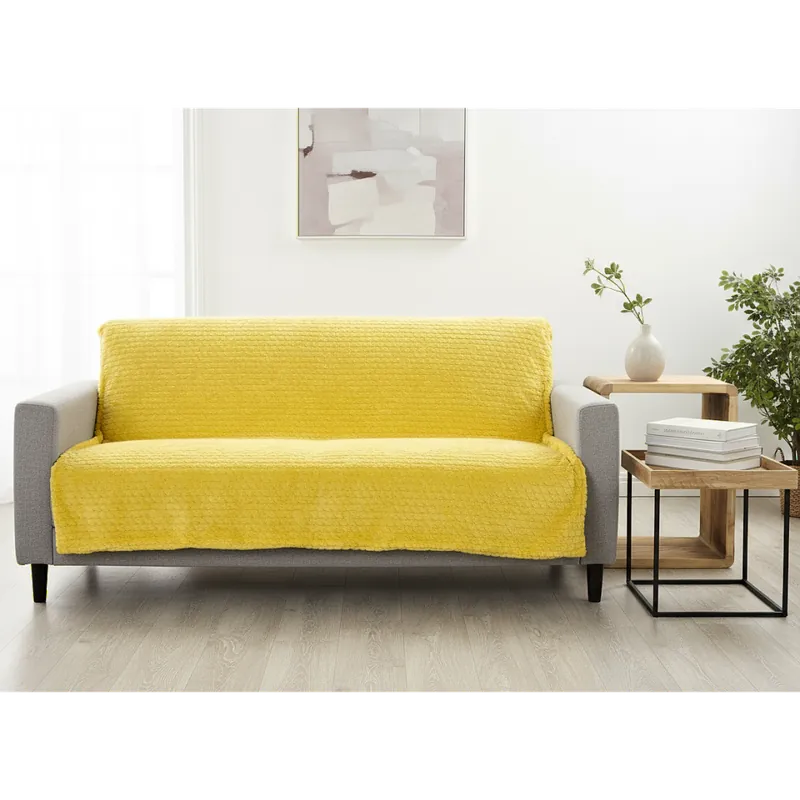 Přehoz na sedačku - pohovku - deka AMBRA 200x220 cm mustard/hořčice Mybesthome Výhodná Nabídka
