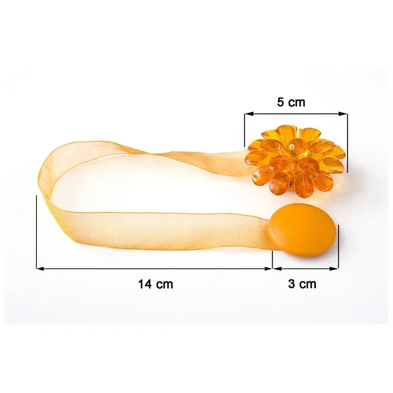 Kup Teď Dekorační ozdobná spona na záclony a závěsy s magnetem MONICA, pomerančová, Ø 5 cm Mybesthome cena za 2 ks v balení Cena za 2 kusy v balení