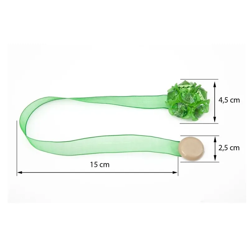 Dekorační ozdobná spona na záclony a závěsy s magnetem MARTINA, zelená, Ø 4,5 cm Mybesthome cena za 2 ks v balení Cena za 2 kusy v balení Finální Výprodej