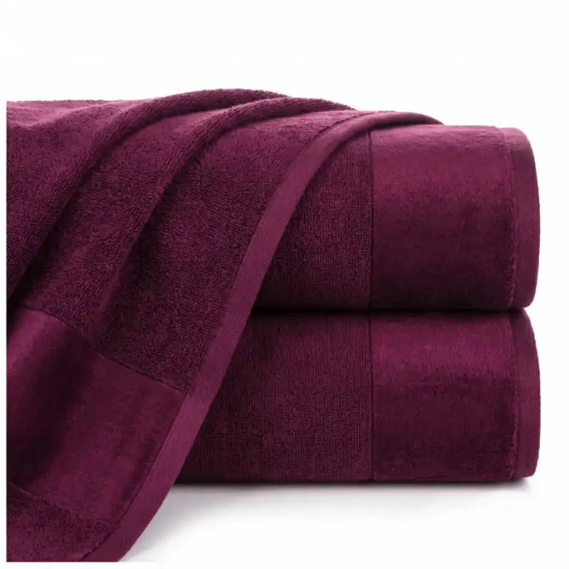 Bavlněný froté ručník s bordurou LINDA 50x90 cm, amarant, 550 g/m2 Vrácení Zdarma