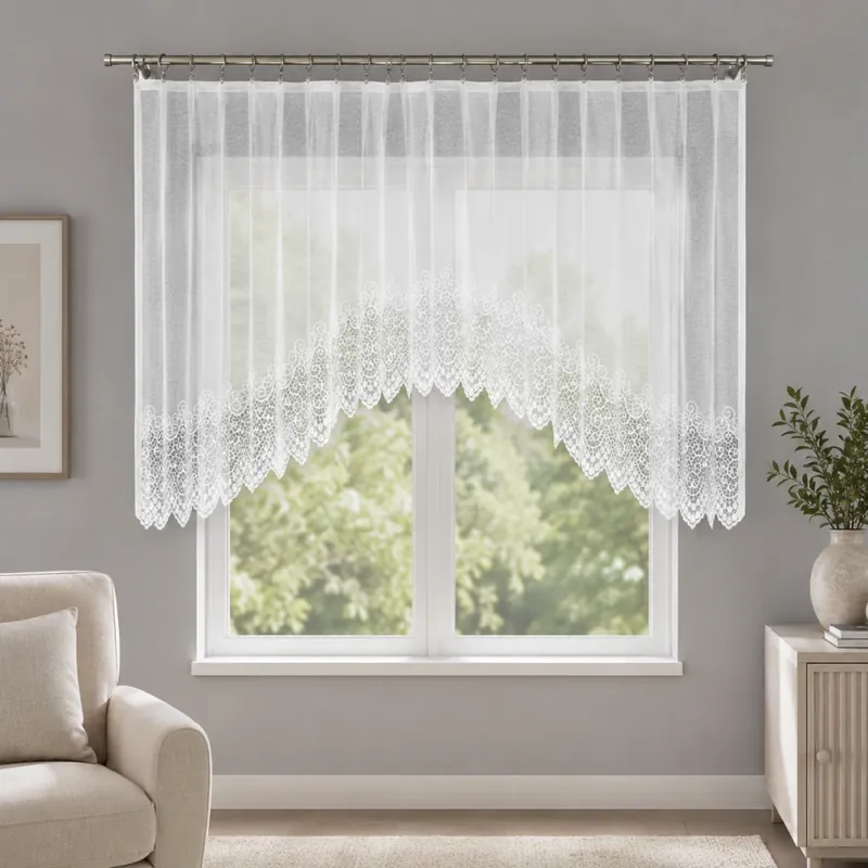 Ověřený Dekorační oblouková krátká záclona na žabky VIOLETTA 120 bílá 250x120 cm MyBestHome