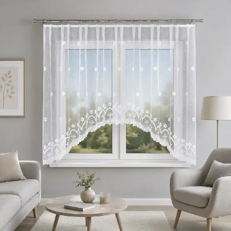 Aktuální Dekorační oblouková krátká záclona na žabky FLORENTYNA 330x140 cm MyBestHome