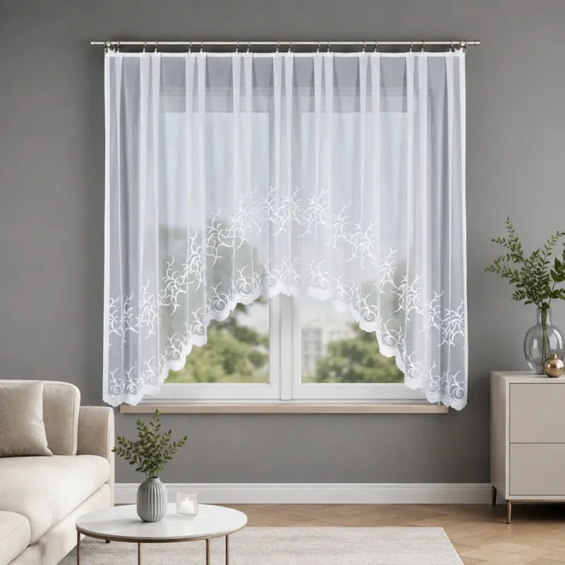 Autentický Dekorační oblouková krátká záclona na žabky BAKARO bílá 320x160 cm MyBestHome