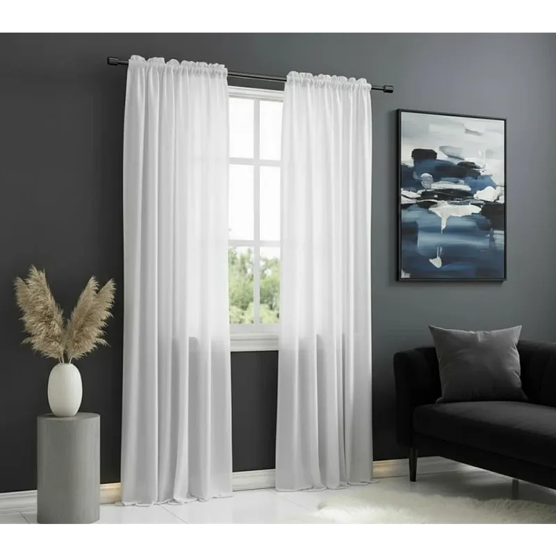 Dekorační dlouhá voálová záclona s řasící páskou JULIA bílá 145x240 cm MyBestHome set 2 kusy Cena za 2 kusy v balení Víkendová Akce