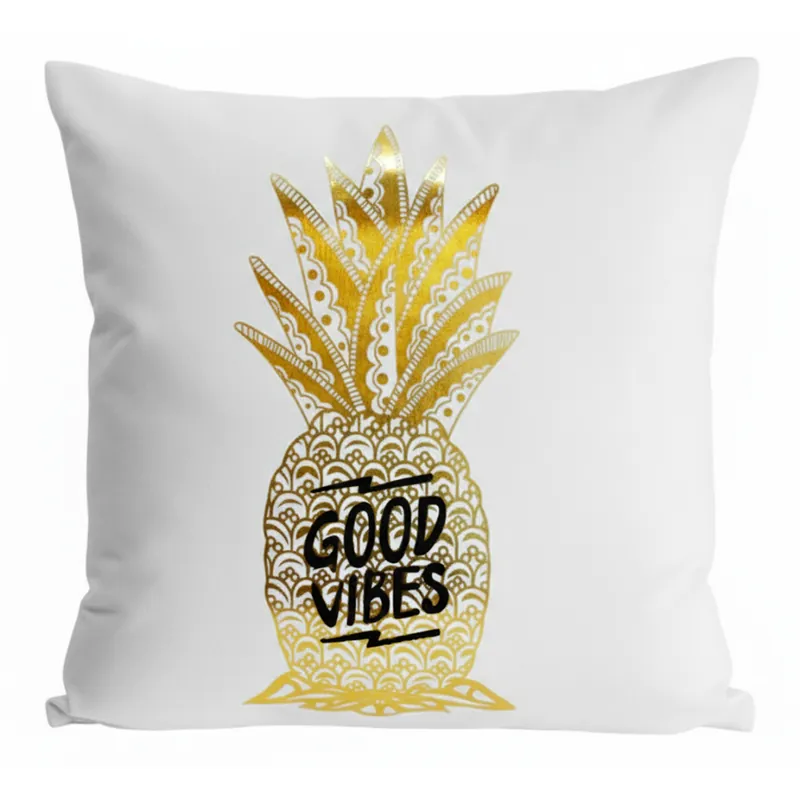 Sleva Polštář GOLD SHINE vzor ananas 45x45 cm